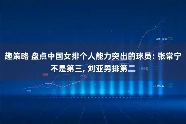 趣策略 盘点中国女排个人能力突出的球员: 张常宁不是第三, 刘亚男排第二